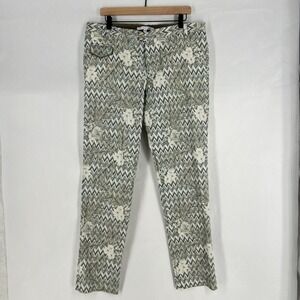 Parke & Ronen Pants Mens 36 Multicolor Geometric Floral Cotton Stretch Summer